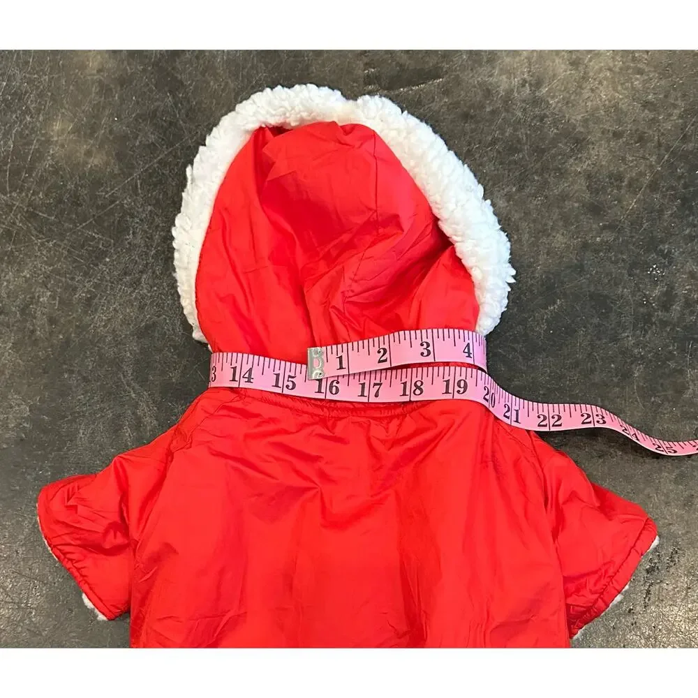 New Insulated Hoodie Dog Coat Size XL Red for Medium Size Dog, Raincoat